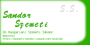 sandor szemeti business card